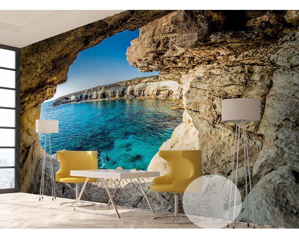 3D Wallpaper Mystery Cave Seascape SKU# WAL0235