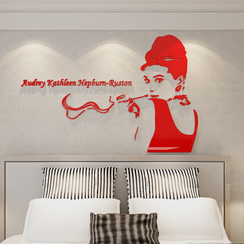 3D Audrey Hepburn Wall Art Decoration SKU# MOS0049