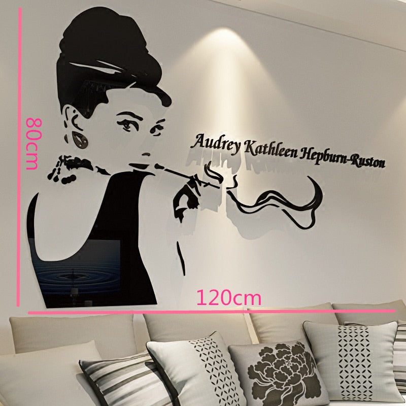 3D Audrey Hepburn Wall Art Decoration SKU# MOS0049