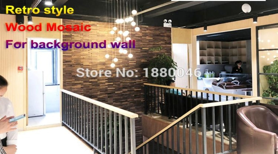 6 Pack Mosaic American Retro Style Art Wood Tile SKU# MOS0044