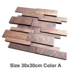 6 Pack Mosaic American Retro Style Art Wood Tile SKU# MOS0044