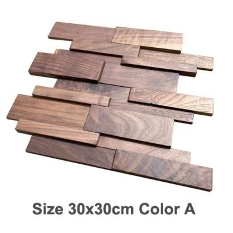 6 Pack Mosaic American Retro Style Art Wood Tile SKU# MOS0044