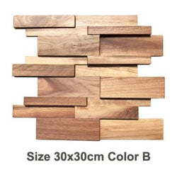 6 Pack Mosaic American Retro Style Art Wood Tile SKU# MOS0044