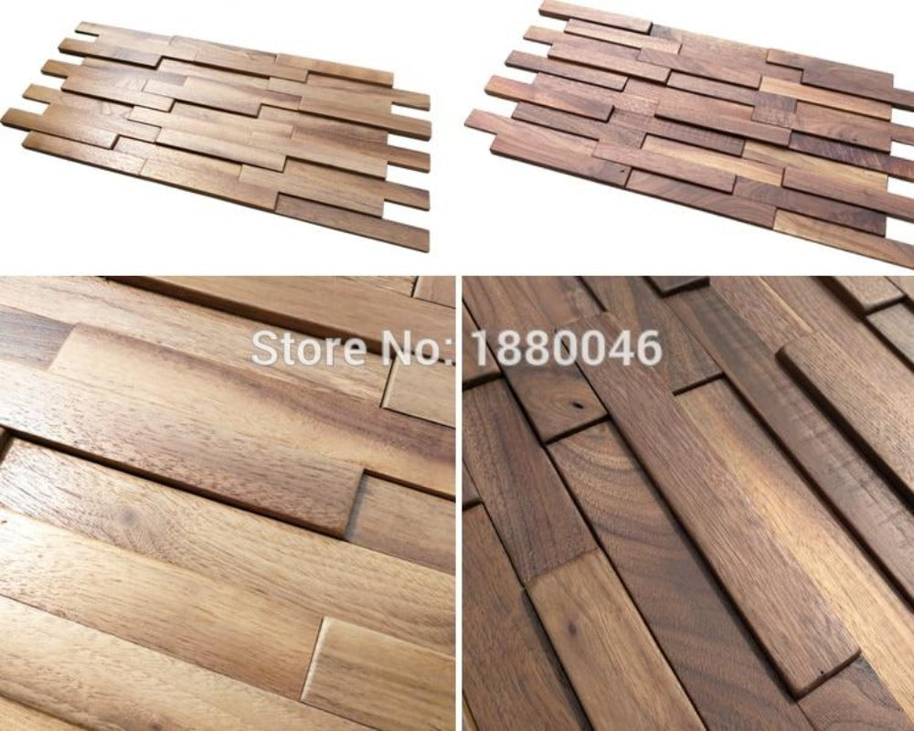 6 Pack Mosaic American Retro Style Art Wood Tile SKU# MOS0044