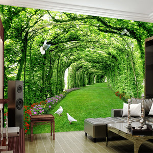 3D Wallpaper Green Forest Lawn SKU# WAL0318