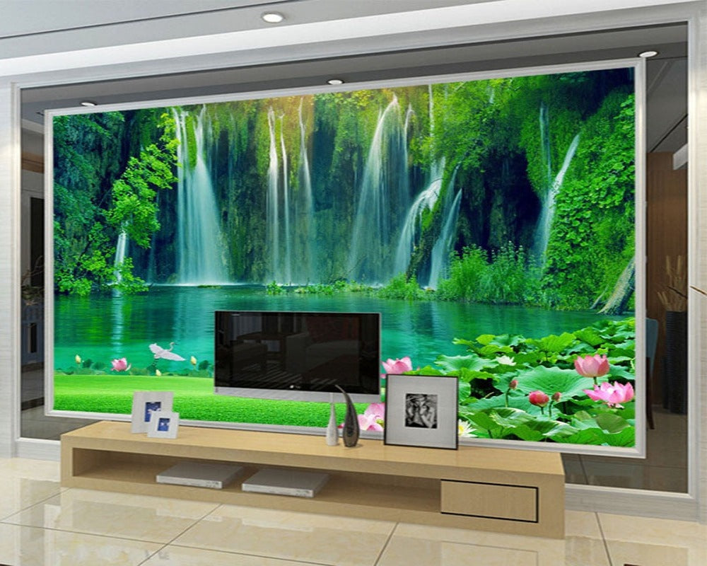 3D Wallpaper Waterfall Cave SKU# WAL0246