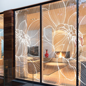 Window Transparent Electrostatic Glass Flower SKU# MOS0023