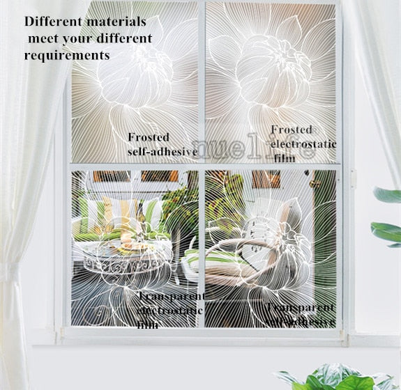 Window Transparent Electrostatic Glass Flower SKU# MOS0023