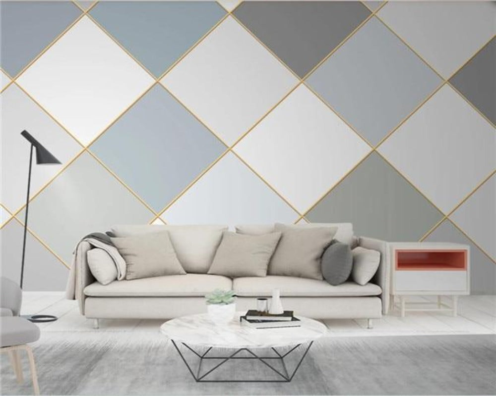 3D Wallpaper Modern Geometric Lines