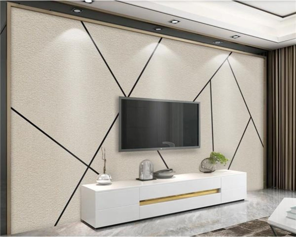 3D Wallpaper Modern Geometric Lines