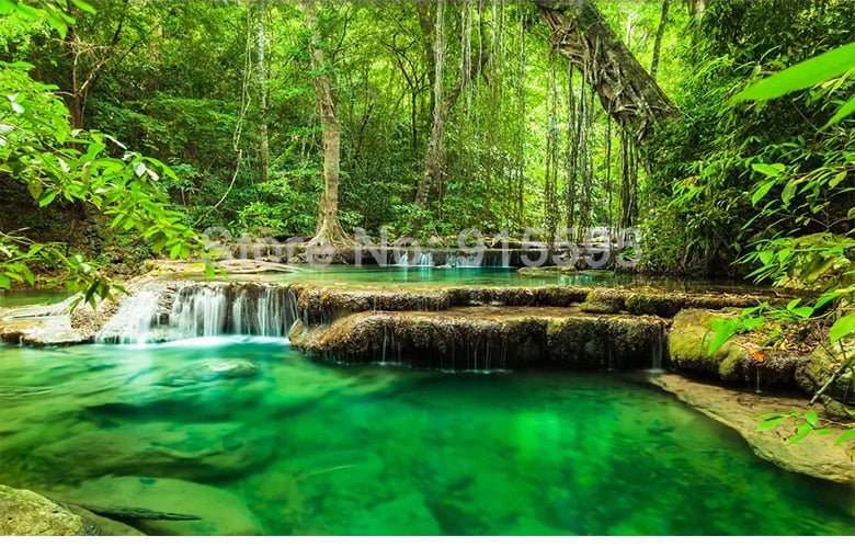 Custom 3D Photo Wallpaper Green Forest Scenery Large Wall Painting Living Room Bedroom Background Wall Mural Papel De Parede 3D