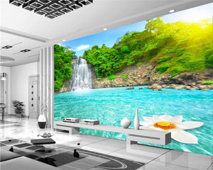 3D Wallpaper Forest Waterfalls SKU# WAL0111