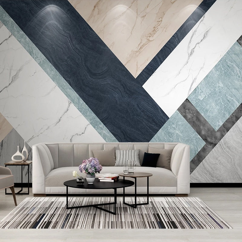Custom Waterproof Mural Wallpaper For Walls 3D Marble Pattern Geometric Living Room TV Background Wall Painting Papel De Parede
