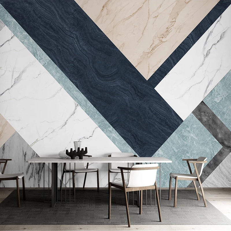Custom Waterproof Mural Wallpaper For Walls 3D Marble Pattern Geometric Living Room TV Background Wall Painting Papel De Parede