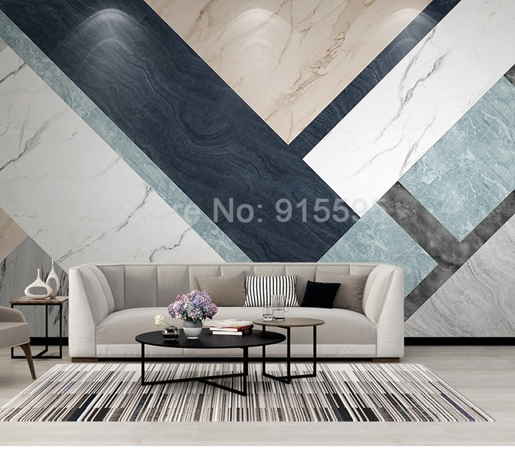 Custom Waterproof Mural Wallpaper For Walls 3D Marble Pattern Geometric Living Room TV Background Wall Painting Papel De Parede