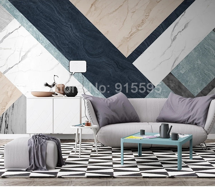 Custom Waterproof Mural Wallpaper For Walls 3D Marble Pattern Geometric Living Room TV Background Wall Painting Papel De Parede