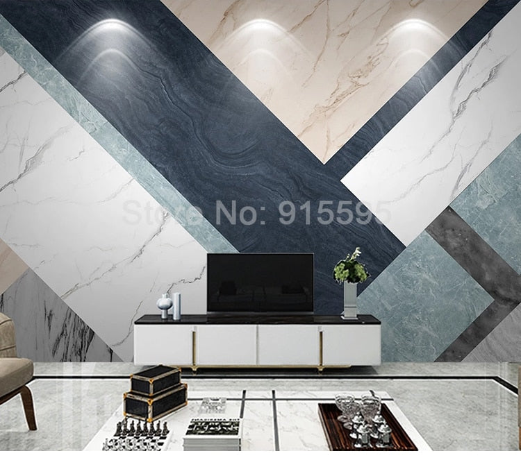 Custom Waterproof Mural Wallpaper For Walls 3D Marble Pattern Geometric Living Room TV Background Wall Painting Papel De Parede