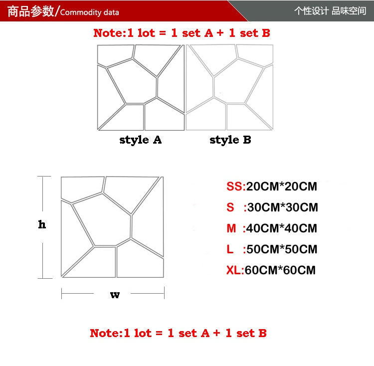 Wall Mirror Tiles Self-Adhesive Geometric SKU# MOS0014