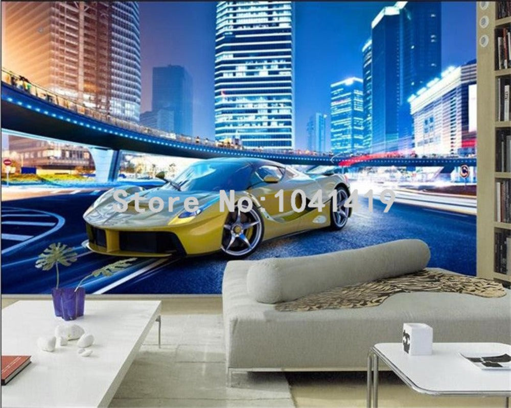 3D Wallpaper City Night Landscape SKU# WAL0248