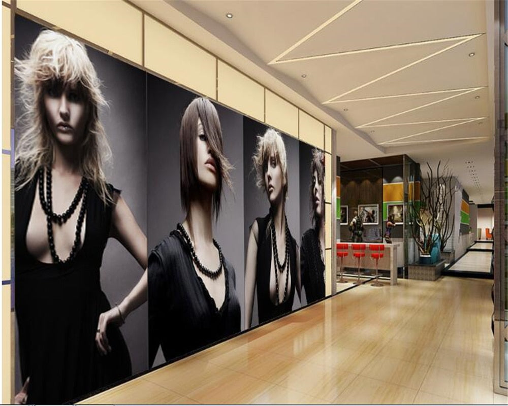 3D Wallpaper Hair Salon Mural Waterproof WAL0175