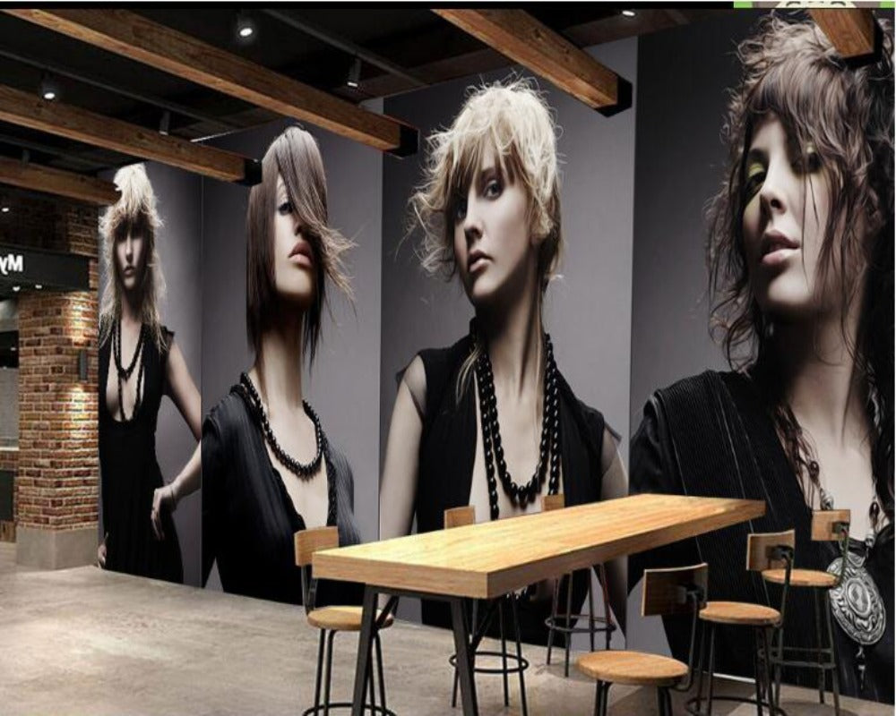 3D Wallpaper Hair Salon Mural Waterproof WAL0175