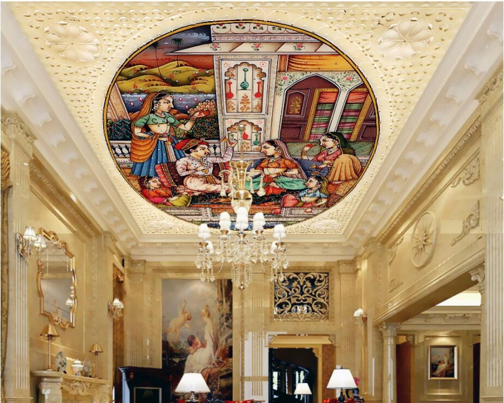 3D Ceiling Wallpaper Mughal Indian Empire 