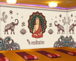 3D Wallpaper Indian Buddha Mural SKU# WAL0184