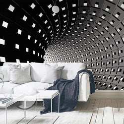 3D Wallpaper Black Space Tunnel 