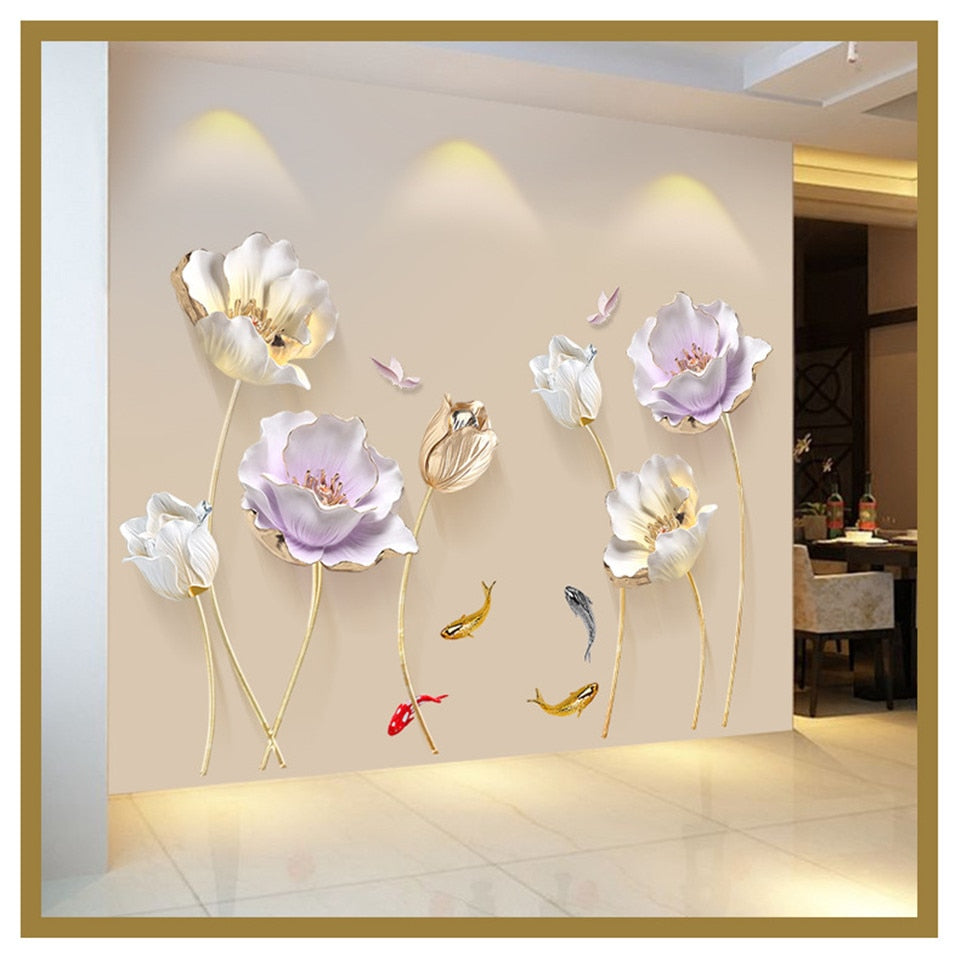DIY Large Tulip Flower Butterfly Wall Art MOS0042