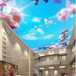 3D Ceiling Paper Blue Skyview Dove for Wall Treatment