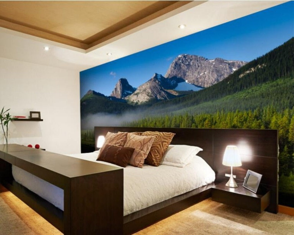 3D Wallpaper Mountain Forest Landscape Papel SKU# WAL0229