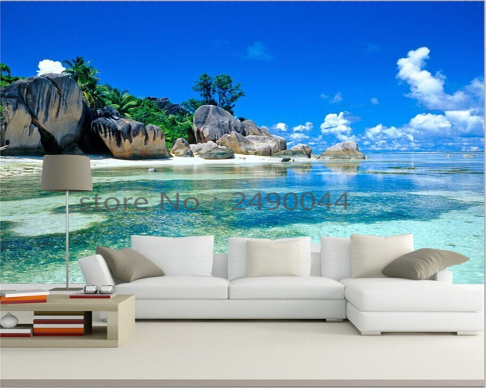 3D Wallpaper Ocean Beach Papel Mural SKU# WAL0232