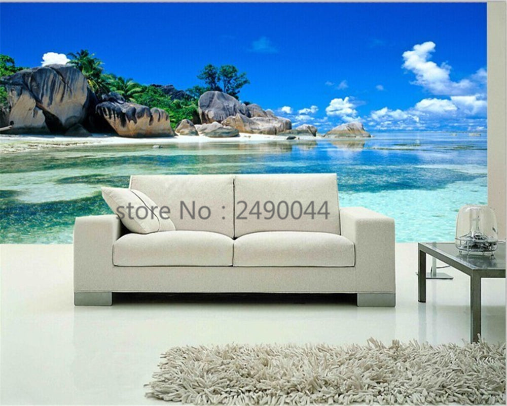 3D Wallpaper Ocean Beach Papel Mural SKU# WAL0232