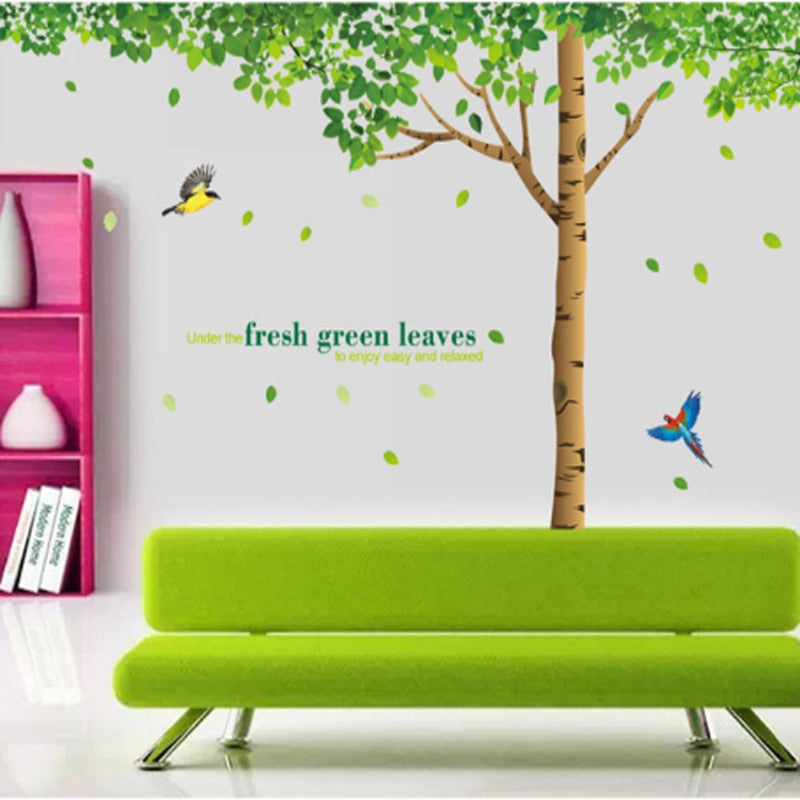 3D Giant Tree Green Leaves Wall Art Decals SKU# MOS0050