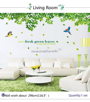 3D Giant Tree Green Leaves Wall Art Decals SKU# MOS0050
