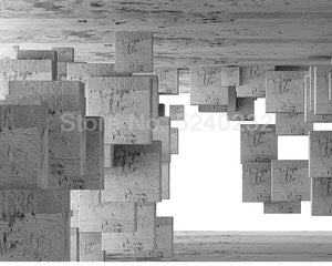 3D Wallpaper Box Space Cement SKU# WAL0052