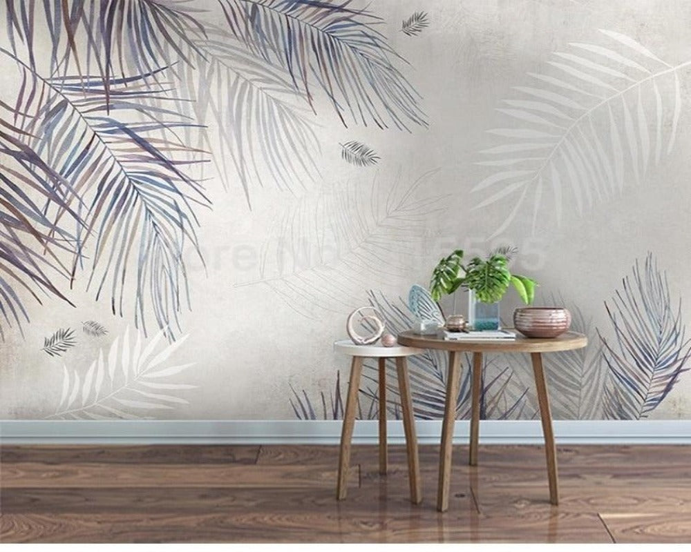 3D Wallpaper Modern Feather Abstract