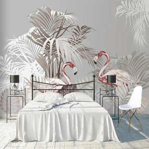 3D Wallpaper Flamingo Plant for Wall Covering