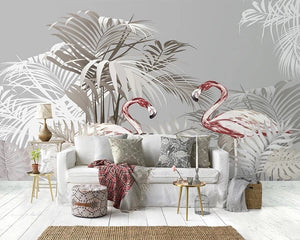 3D Wallpaper Flamingo Plant for Wall Accent