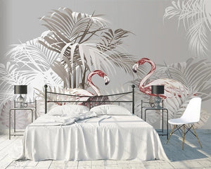 3D Wallpaper Flamingo Plant for Bedroom Wallpaper