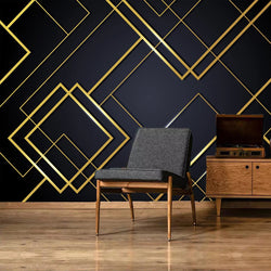 3D Wallpaper Golden Lines Series SKU# WAL0116