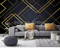 3D Wallpaper Golden Lines Series SKU# WAL0116