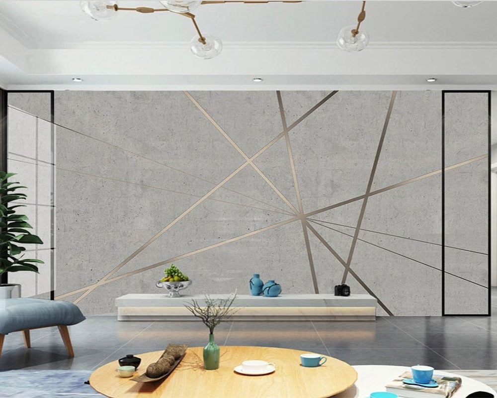 3D Wallpaper Geometric Cement 