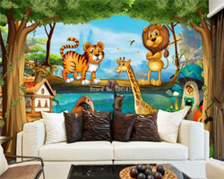 3D Wallpaper Cartoon Animal Forest SKU# WAL0366