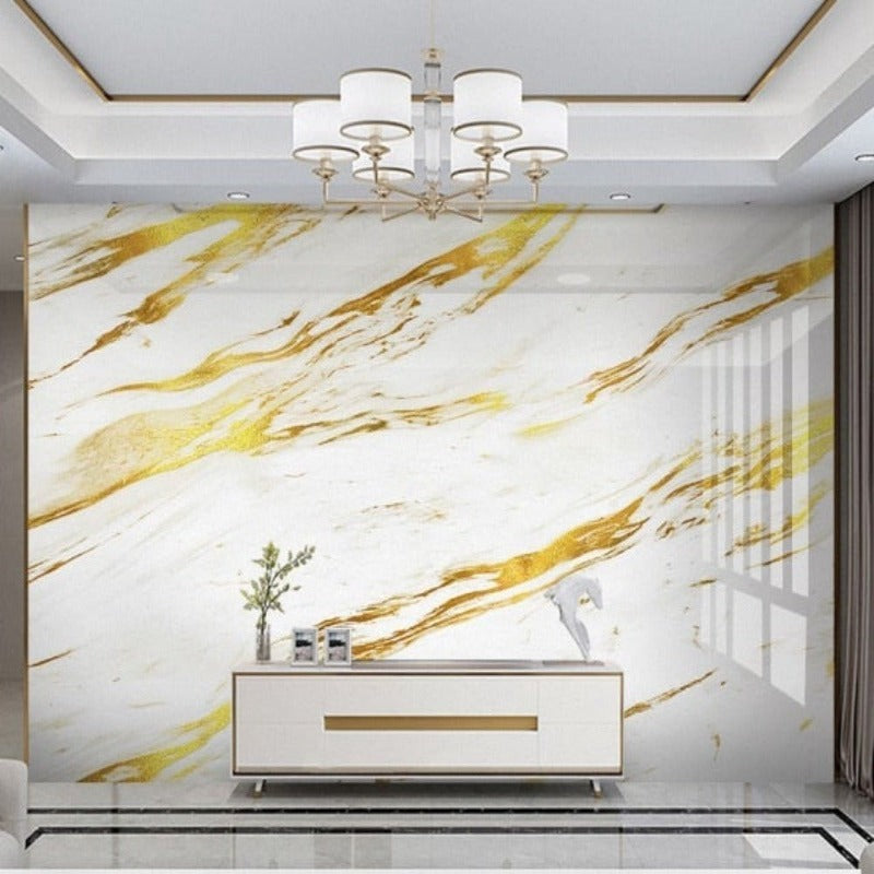 3D Wallpaper Golden Marble 