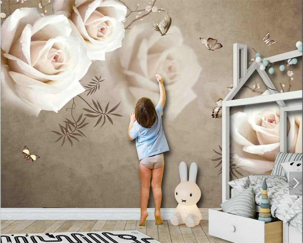 Floral TV Wallpaper for Kids room