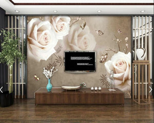 Floral Wallpaper for TV Wall