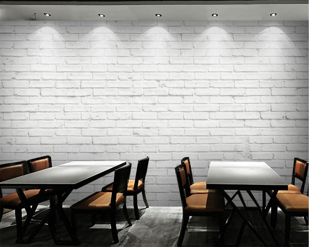 3D Wallpaper White Brick Parade