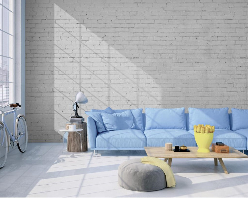 3D Wallpaper White Brick Parade