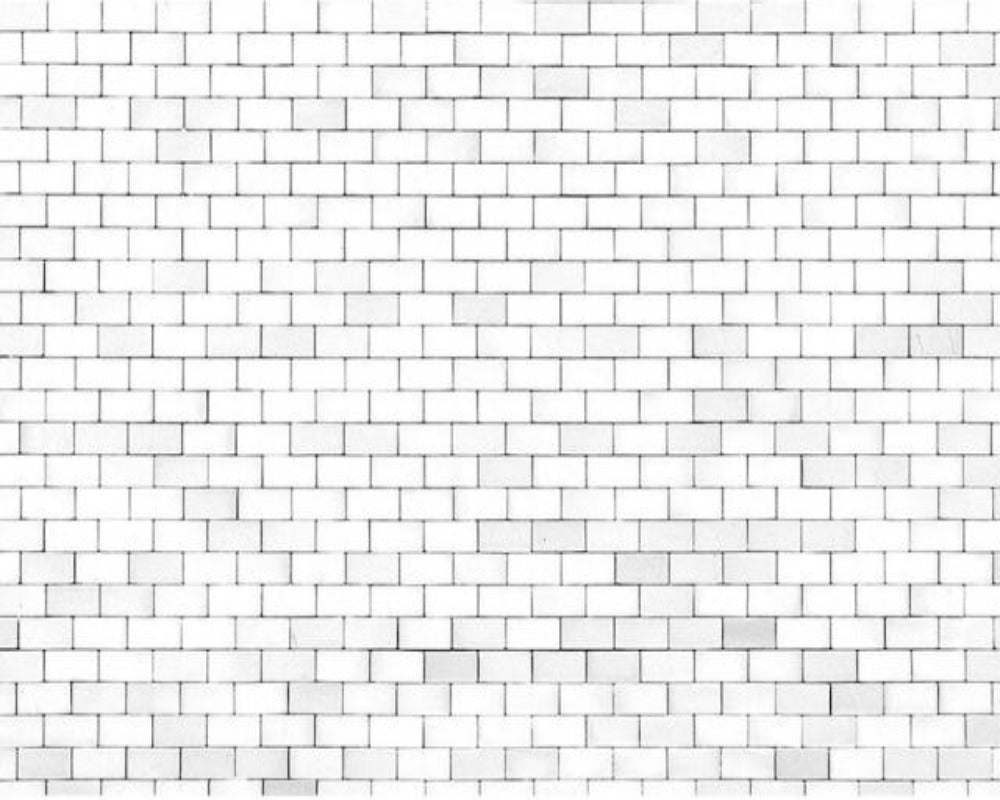 3D Wallpaper White Brick Parade SKU# WAL0279